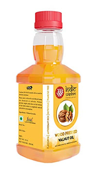 IndicWisdom Wood Pressed Walnut Oil 100ml (Cold Pressed - Extracted on Wooden Churner)