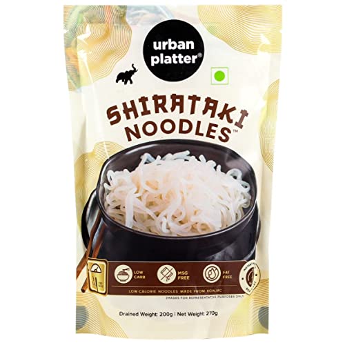 Urban Platter Shirataki Noodles, 270g [Keto-Friendly; Low-Carb, Fat-Free, Gluten-Free; Ultra-Low Calorie Konjac Miracle Noodles]