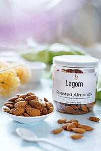 Lagom Gourmet Roasted & Salted California Almonds (Badam), 250g | Lightly Salted | Dry Roasted | Roasted To Perfection | No Preservatives | No Artificial Flavors | Gluten Free | Vegan | Non GMO | Nuts Dry Fruits