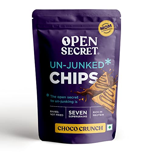 Open Secret Unjunked Chocolate Crunch Supergrain Chips - No Added Maida | Baked | Healthy & Tasty Snacks Food for Kids, Adults & Family | Rich in Protein | Diet Snack Pack