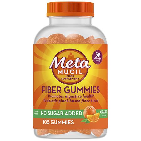 Metamucil Daily Fiber Supplement, Fiber Gummies for Digestive Health, Plant-Based Fiber, 105 Ct