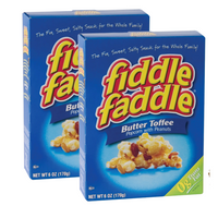 NS Fiddle Faddle Butter Toffee Popcorn with Peanuts 6oz. Boxes with Mouthwatering Popped Corn Fun Sweet & Salty Snacks for the Whole Family Great for Parties, Festivals & Movie Nights 2 Packs