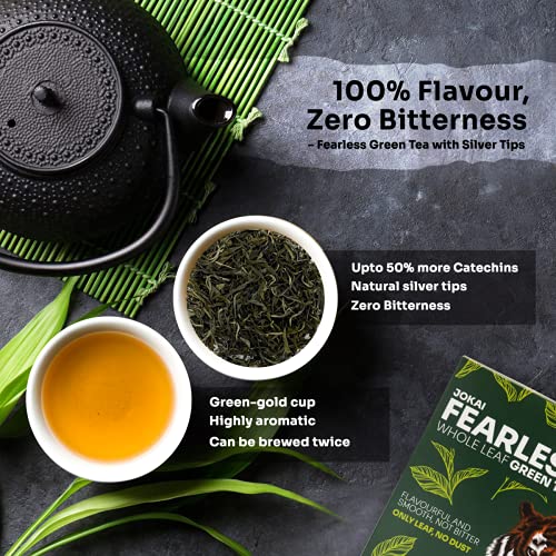 Fearless Green Tea Original & Pure | 200g | Natural Loose Leaves | Non Bitter Assam Tea | Silver Tips For Faster Weight Loss | Exported Worldwide, Now In India | Single Estate Jokai | Makes 120+ cups