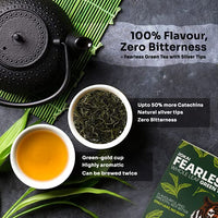 Fearless Green Tea Original & Pure | 200g | Natural Loose Leaves | Non Bitter Assam Tea | Silver Tips For Faster Weight Loss | Exported Worldwide, Now In India | Single Estate Jokai | Makes 120+ cups