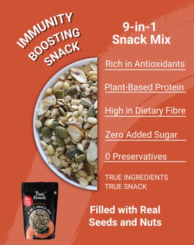 True Elements 9 in 1 Snack Mix 125g - Mixed Seeds | Nuts and Seeds | Diet Snacks | Seeds for Eating | Roasted Seeds