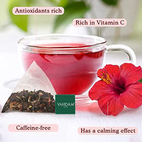 VAHDAM, Hibiscus Rose Herbal Tea- 15 Tea Bags | 100% Natural Ingredients | Calming Hibiscus & Fragrant Rose- Certified Organic | Nourishing, Hydrating, Alleviates Stress, Promotes Better Sleep