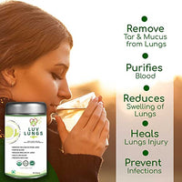 LuvLungs® Lungs Detox for Smokers Organic Green Tea with Mullein Leaf Extract. 50 Grams Pack. Natural and Handmade.