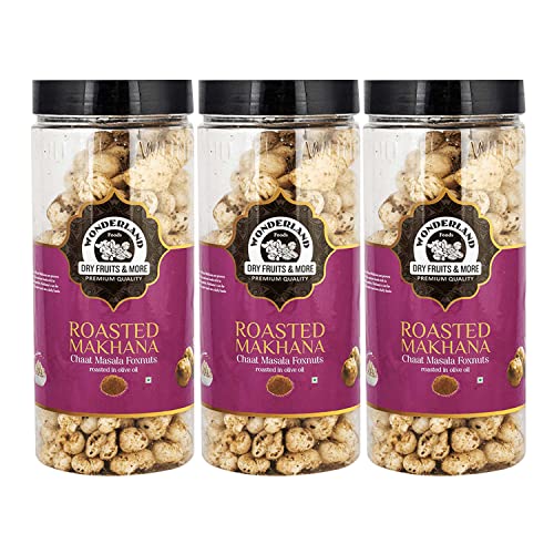 Wonderland Foods - Roasted & Flavoured Chaat Masala Makhana (Foxnut) 300g Jar (100gX3)