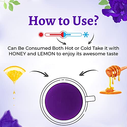 Vanalaya Organic Butterfly Pea Tea From Sun Dried Butterfly Pea Flowers For Stress Relief 25gm