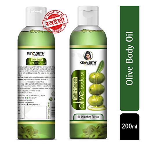 Keya Seth Aromatherapy Soft & Smooth Body Oil, Quick Absorbing Non-Sticky Nourishment for Hair & Skin, Daily Use After Bath Massage Oil for Men & Women Enriched with Pure Olive & Essential Oils 200ml (Pack Of 2)