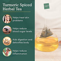VAHDAM - Organic Spiced Turmeric Tea - 50 Herbal Tea Bags | Blend of Turmeric Powder & Fresh Spices | Herbal Tea for Weight Loss | 100% Natural Detox