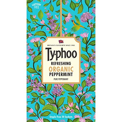 Typhoo Refreshing Organic Peppermint Tea with Pure Peppermint Tea Bags, 20N x 1.2g = 24g
