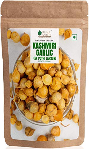 Bliss of Earth Naturally Organic Kashmiri Garlic 200 gm Single Clove, Kashmiri Ek Pothi Lahsun, Snow Mountain Garlic