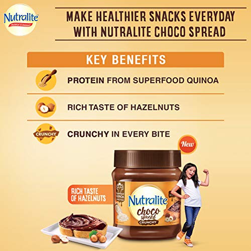 Nutralite Choco Spread Crunchy Quinoa| Hazelnut Spread|Uses Premium Chocolate| 275g