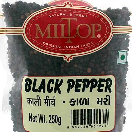 Miltop Natural Premium Black Pepper Whole (Kali Mirch), 250g