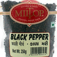 Miltop Natural Premium Black Pepper Whole (Kali Mirch), 250g