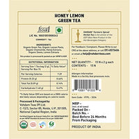 VAHDAM Organic Honey Lemon Tea (Vitamin C Fortified) - 15 Green Tea Bags | Green Tea with Tangy Lemon and Unprocessed Honey Flavour | USDA Certified