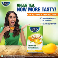 Tetley Green Tea Immune with Added Vitamin C, Reviving Mango, 25 Tea Bags