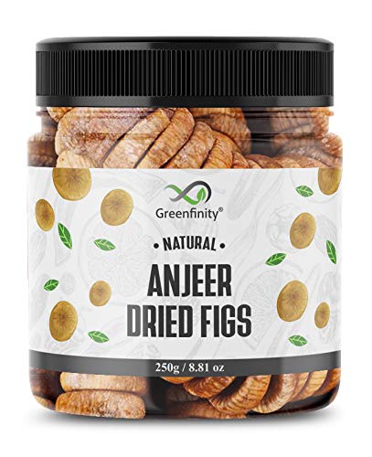 GreenFinity Premium Afghani Anjeer - 250g | Dried Figs | Natural, Rich in Iron, Fibre & Vitamins Fig / Afghanistan Anjir Dry Fruit Jar Pack.