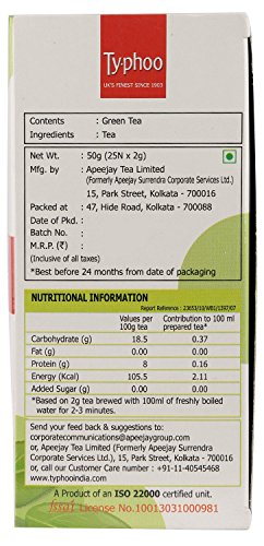 Typhoo Organic Green Tea, 25 Bags