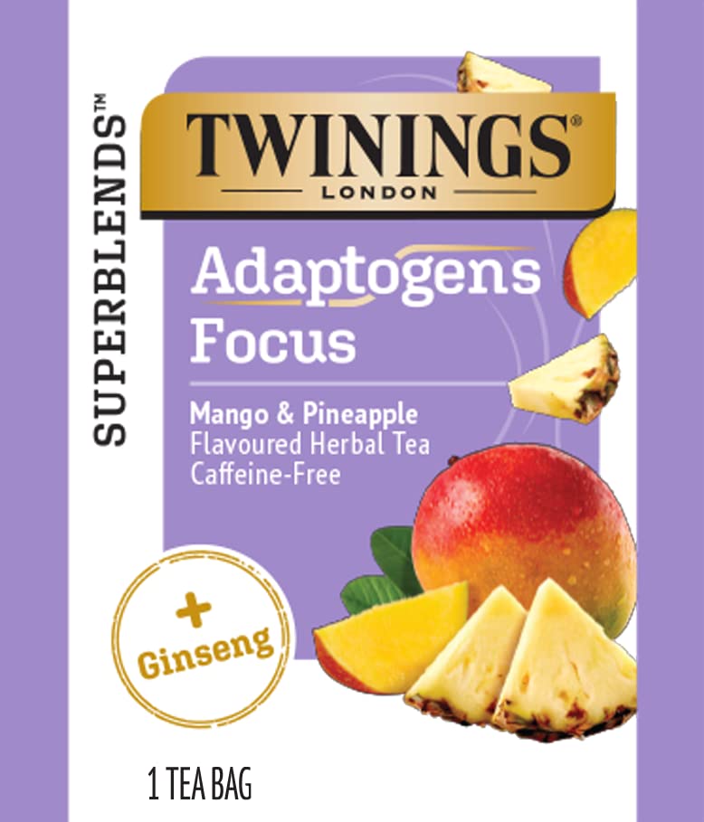 Twinings Superblends Adaptogens Wellness, Flavoured Herbal & Green Tea Variety Sampler Pack, 18 Count (Pack of 4)