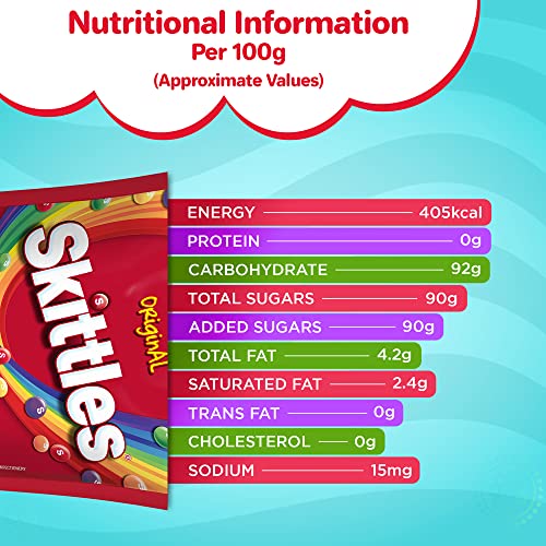 Skittles Original Chewy Fruit Candy Pack (Lemon, Apple, Grape, Strawberry and Orange), 196 g