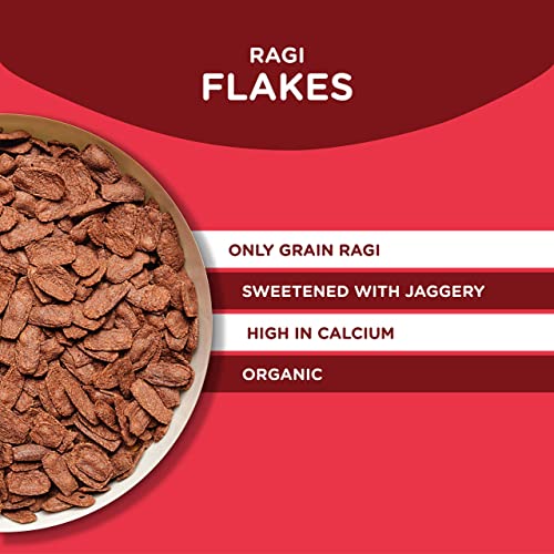Murginns Organic Ragi Flakes | Healthy Breakfast with Millets and Jaggery | Gluten Free | No Refined Sugar, 275g - Pack of 1