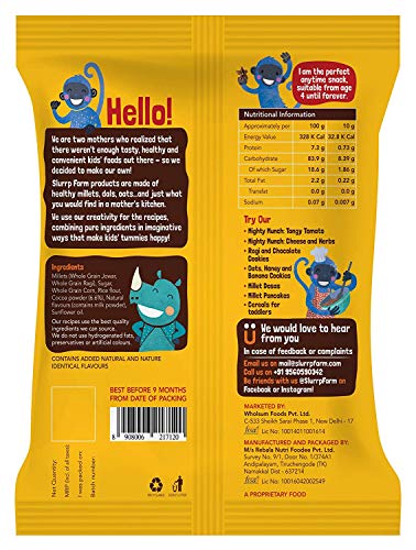 Slurrp Farm Healthy Snacks for Kids | Mighty Puff Choco Ragi | Not Fried, No Maida | Ragi Snack for School Tiffin and Travel-Friendly | 10 X 20g Each