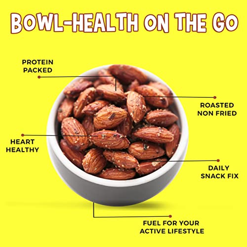 GetKrrackin! Lebanese Style Whole Roasted Almonds - 200g PET Jar | Zero Oil, Not Fried | Healthy Nuts | 100% California Almonds