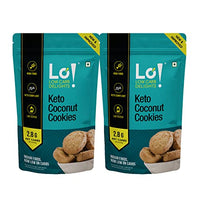 Lo! Low Carb Delights - Coconut Keto Cookies (400g) | Stevia Sweetene | Zero Added Sugar | Only 2.8g Net Carb | Keto Snacks for Diet | Superfood Low Carb Snack | Healthy Eating - (200g x 2)