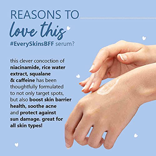 Plum 10% Niacinamide Face Serum with Rice Water | Vitamin B3 with Japanese Fermented Rice Water | For Clear, Blemish-Free, Bright Skin | Suits All Skin Types | Fragrance-Free | 15 ml