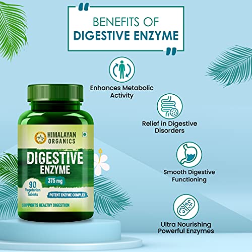 Himalayan Organics Digestive Enzyme Supplement with Bromelain & Papain � For Healthy Digestion � 90 Veg Tablets