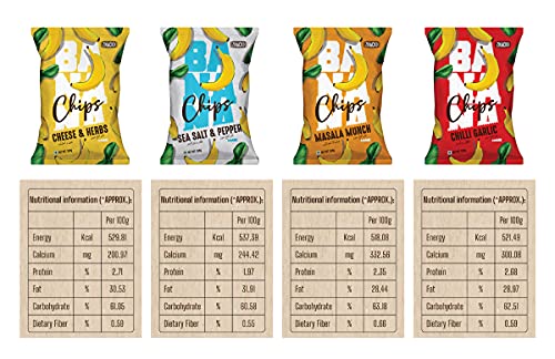 Znacko -Flavored Banana chips ( Pack of 4 )