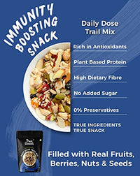 True Elements Daily Dose Trail Mix 125g - Mix of 67% Dried Fruits, Nuts, Berries & 33% Seeds | Dry Fruits Mix | Seeds for Eating