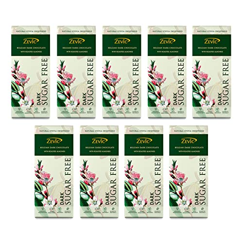Zevic Sugar free Roasted Almonds with Stevia, 40gm (Pack of 9)