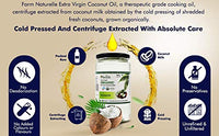 Farm Naturelle -100 % Pure Organic Extra-Virgin Cold Pressed Coconut Oil (Glass Bottle - 200ml)