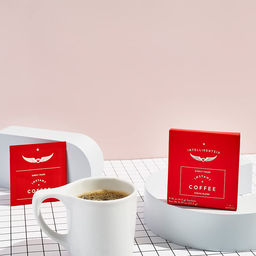Intelligentsia Coffee, Light Roast Instant Coffee - House Blend 5 Single Serve Sachets with Flavor Notes of Milk Chocolate, Mandarin, and Apple (1 Box of 5 Packets)