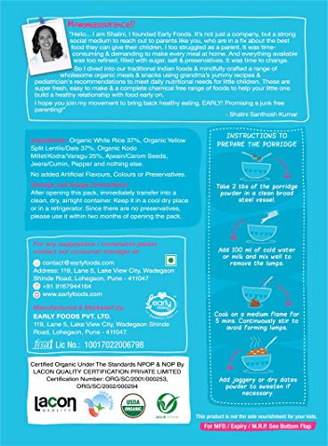 Early Foods - Organic Rice & Moong Khichdi Mix 200g