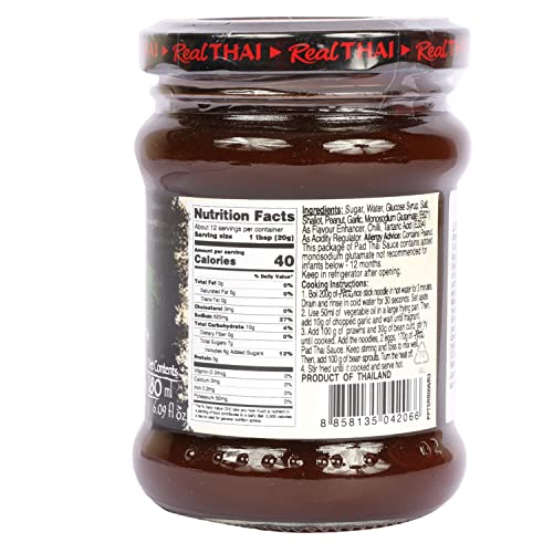 Real THAI Original Thai Cuisine Pad Thai Sauce, 180 ml, Black & Green
