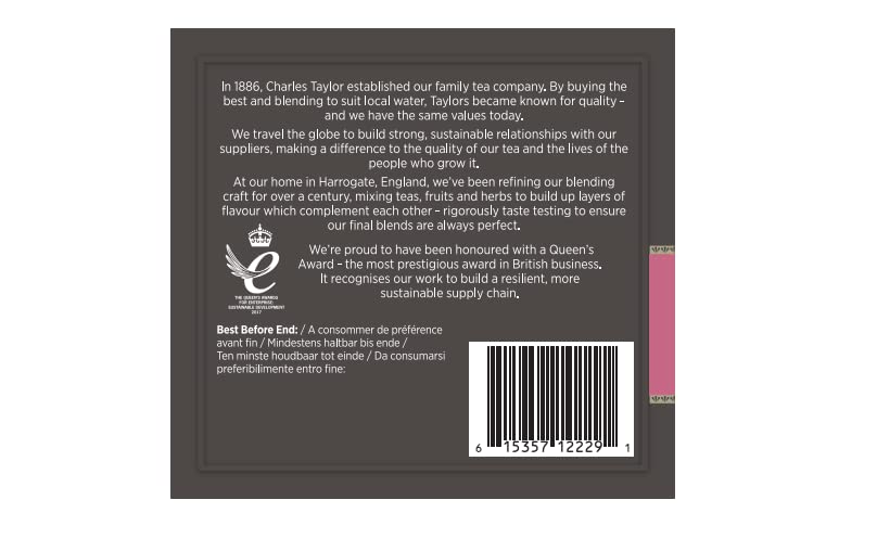 Taylors of Harrogate Blackberry & Raspberry Herbal Tea, 100 Count (Pack of 1)