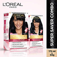 L'Oreal Paris Excellence Crème Conditioning Hair Color, 172g with 50g - 1 Black (Pack Of 2)