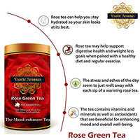 Exotic Aromas Rose Green Tea (50G Serves 25 cups), with rose petals for good skin, hair, soothes menstrual cramps and weightloss