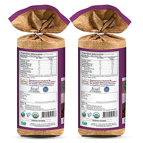 HAIM Organic Crispy Rice Thicks Wholegrain Brown Rice Cakes with Himalayan Salt & Black Pepper Pack of 2