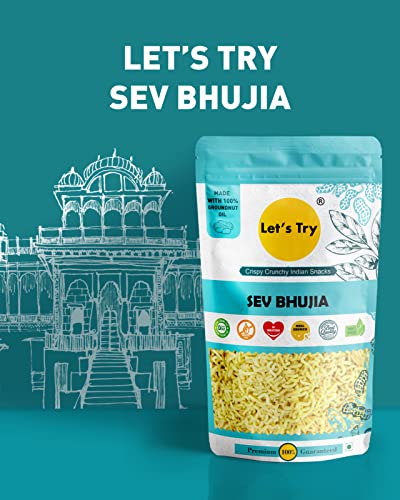 Let's  Try Sev Bhujia -| Made with Pure Groundnut Oil | Snack without Palm Oil | No additives & Preservatives | 100% Natural Indian Authentic Taste | 250gm