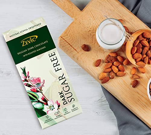 Zevic Sugar free Roasted Almonds with Stevia, 40gm (Pack of 9)