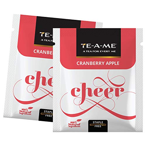 TE-A-ME Cranberry Apple Infusion Tea, 25 Tea Bags | 100% Caffeine Free | Flavored Infusion Tea