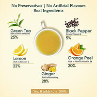 VAHDAM - Organic Ginger Lemon Vitamic C Rich Green Tea - 50 Tea Bags | 100% Natural | Certified Organic Detox Tea & Ginger Tea Aids Weight Loss