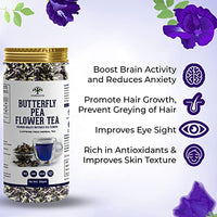 Vanalaya Organic Butterfly Pea Tea From Sun Dried Butterfly Pea Flowers For Stress Relief 25gm