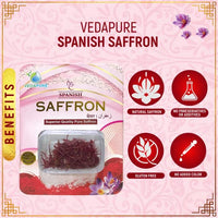 Vedapure Premium A++ Grade Kashmiri Saffron/Kesar Threads, 1gram (Kashmiri & Spanish Combo)