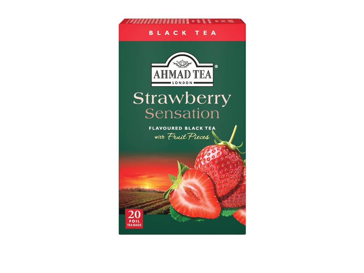 Ahmad Teas - Strawberry Black Tea 1.4oz - 20 Tea Bags (Pack of 2)